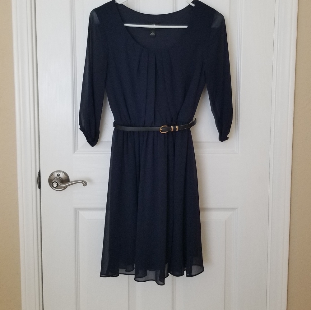 Navy blue short sleeve dress